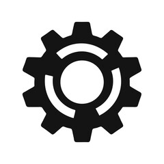 gear setting silhouette icon vector illustration on white background
