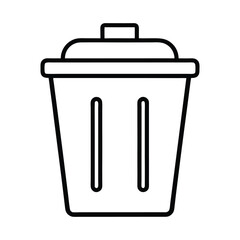 vector trash can outline icon isolated on white background