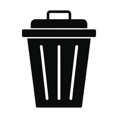 trash bin silhouette icon on white background