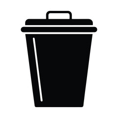 trash bin silhouette icon on white background