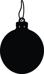 Christmas ball silhouette vector, Christmas ornament ball  icon silhouette vector