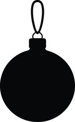 Christmas ball silhouette vector, Christmas ornament ball  icon silhouette vector