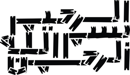 Abstract Black Tape Design Vector Illustration