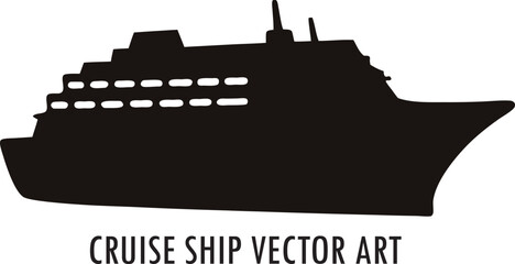 Obraz premium Cruise ship silhouette vector illustration, cruise ship icon
