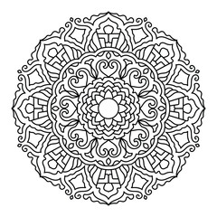 Intricate mandala design for Spiritual Coloring Pages Tattoo colours flowery mindfulness yoga peaceful and Meditation Posters illustration