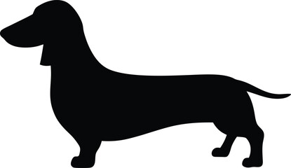 Dachshund Dog Vector Silhouette, Dachshund Silhouette SVG, Dachshund Clipart