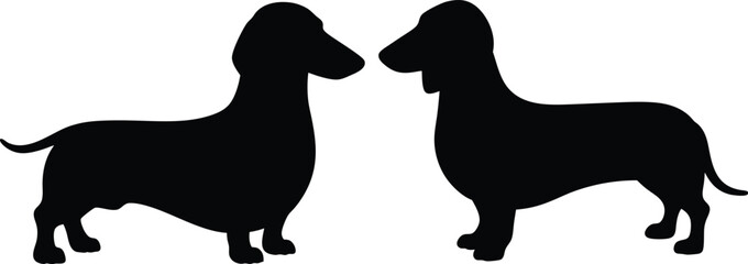 Dachshund Dog Vector Silhouette, Dachshund Silhouette SVG, Dachshund Clipart