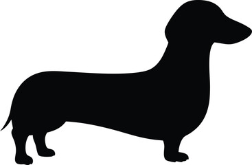 Dachshund Dog Vector Silhouette, Dachshund Silhouette SVG, Dachshund Clipart