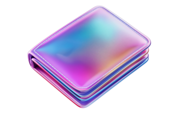 3D Money Wallet Logo – Holographic Vector Render