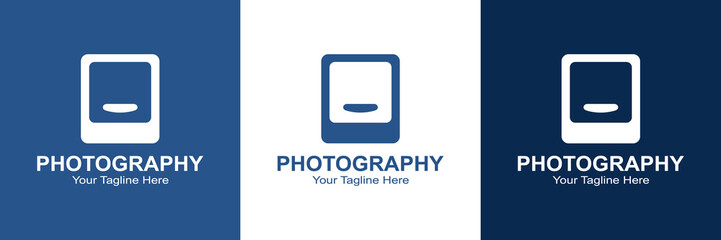 Vintage Photography Logo with Polaroid Frame - Editable EPS Vector