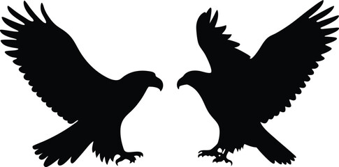 Eagle Silhouette Vector, Black Eagle vector illustration