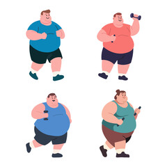 Illustration of a lifestyle image of a big person exercising