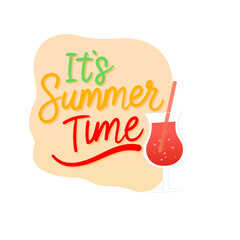 Hand-Drawn Summer Lettering Collection with Fun Decorations and Abstract Background