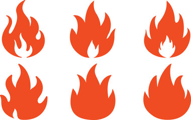 Fire flame Clipart, Fire SVG, Fire Flame Silhouette Vector