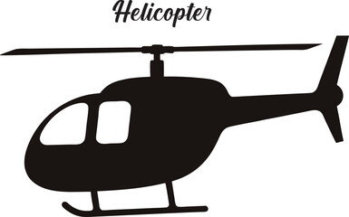 helicopter silhouette vector, copter icon vector illustration