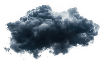 Dark cumulonimbus cloud isolated on transparent background