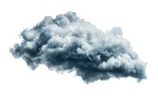 Dark cumulus cloud isolated on transparent background - Powered by Adobe