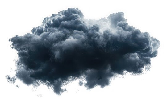 Dark cumulonimbus cloud isolated on transparent background