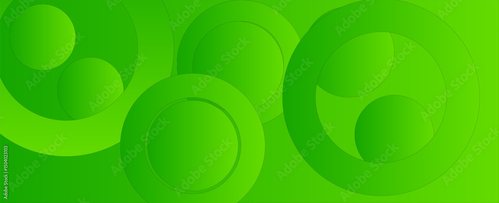 Poster abstract green background with circles. dynamic shapes composition.vectors