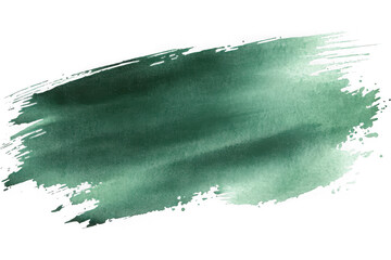 Abstract green watercolor wash isolated on transparent background