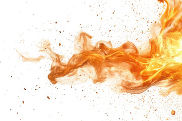 Abstract fire splash isolated on transparent background