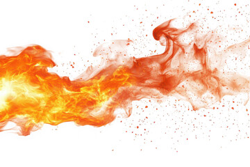 Fiery blast abstract fire design element isolated on transparent background