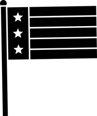 Patriotic flags vector silhouette isolated.
Star pattern flag black silhouette svg.
Transparent background.