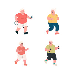 Illustration of a lifestyle image of an older adult exercising.