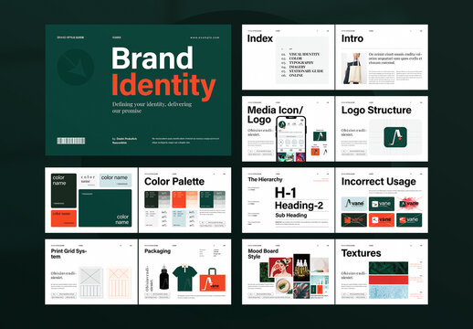 Creative Brand Identity Guidelines Landscape Brochure Design Layout