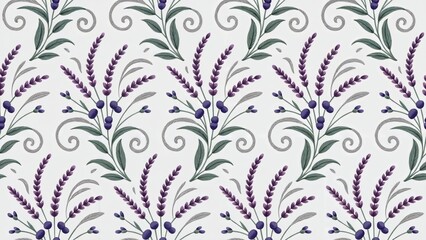 Artistic Purple Floral Swirl Pattern