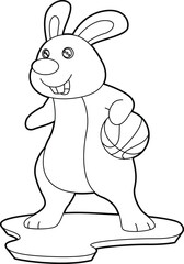 Rabbit Basketball player Basketball Animal Vector Graphic Art Illustration