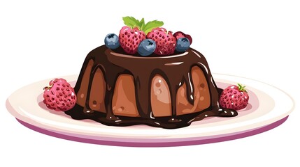 Mini Chocolate Bundt Cake with Raspberries &ndash; European Gugelhupf Dessert

