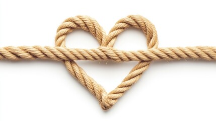 Rope knotted into a heart shape.