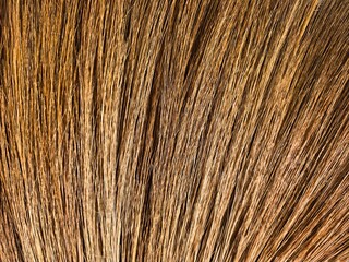 Natural Brown Broom Bristles Texture Close-up