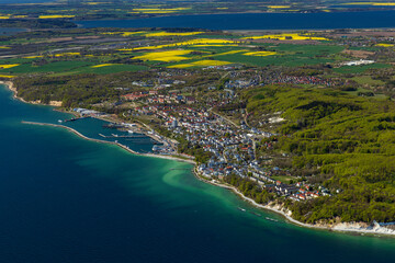 Sassnitz, Nationalpark Jasmund, Mecklenburg-Vorpommern, Deutschland, Luftbild aus Kleinflugzeug
