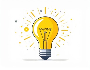 Yellow Lightbulb Graphic Design Illustration