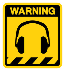 Hearing Protection Warning Sign, Vector Illustration, Isolate On White Background Label. EPS10