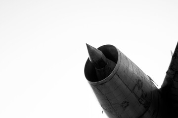 Detail of an old abandoned military plane	