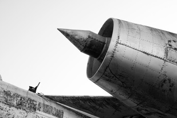 Detail of an old abandoned military plane	