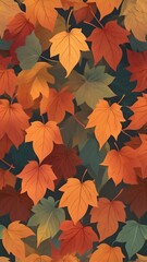 Seamless autumn maple leaves pattern background