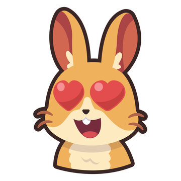 Love Eyes Bunny Emoticon