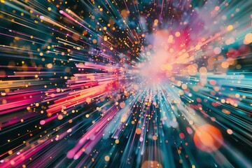 Obraz premium A colorful explosion of light with many different colors