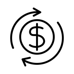 Business outline icon. Business icon isolated on white background. Transparent background, minimalist symbol. Vector images