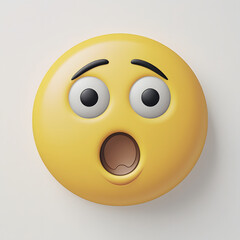 Obraz premium Yellow 3D happy smiley face emoticon icon with a cheerful smile symbol illustration