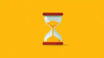 Hourglass timer in flat design, minimal style, sand in two contrasting colors