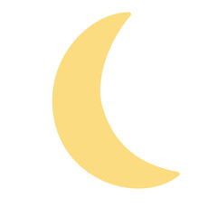 crescent moon flat icon illustration