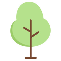 green tree flat icon illustration.