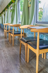 A corner of the fresh and artistic train restaurant