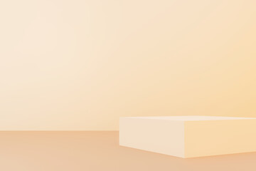 Podium Skin tone color. Abstract scene for product simulation. 3D rendering