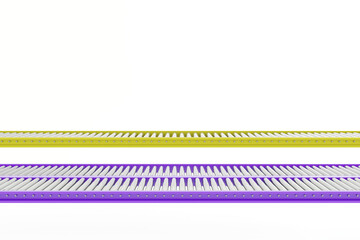 Perspective conveyors belt, industry business, 3D Rendering.